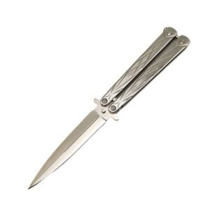 Double Edge Butterfly Knife UK Silver