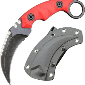 Karambit Knife D2 Steel + Nylon Fiberglass Handle Outdoor Claw Knife With Kydex Sheath Edc-RDE