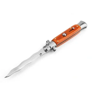 8.75 Inch Italian Stiletto Knife  Red Wood-Snake Blade