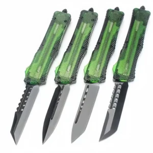 Clear Amber Handle OTF Knife